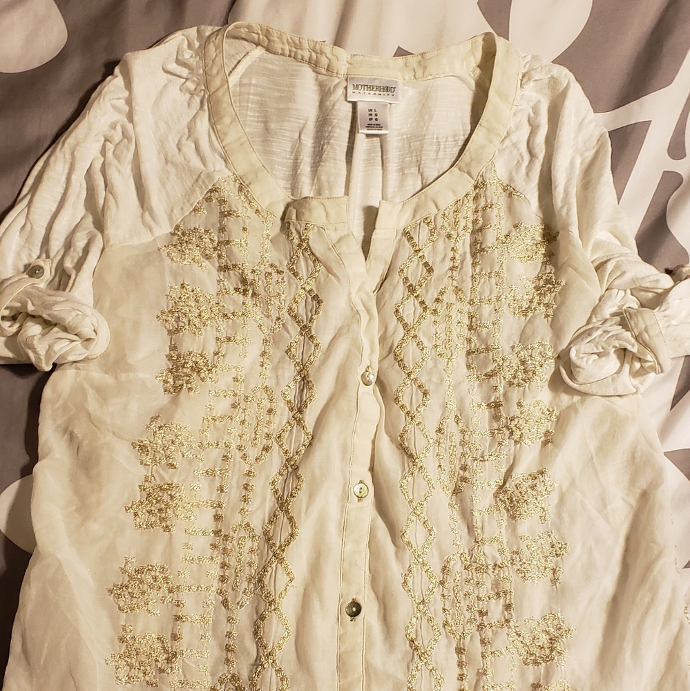 Maternity button-up top